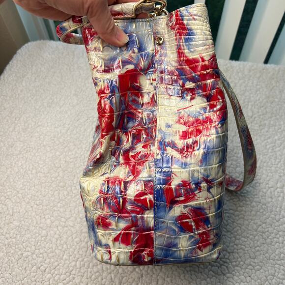 Brahmin Amelia Melbourne Bucket Bag Valor, Red, Blue and White - Picture 5 of 13
